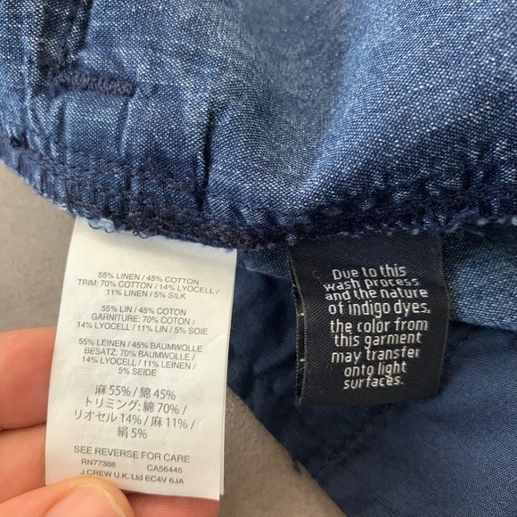 NWT J.Crew Cropped Chambray Pants with tie size 8 - Picture 7 of 10